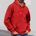 thumbnail image 2 of Goodeals Flash Deals,Men's Rose Printed Sweatshirts Aesthetic Fleece Hoodies Casual Graphic Basic Sweatshirt Fashion Valentines Shirts Lovers Casual Clothes(Red,XXL), 2 of 5
