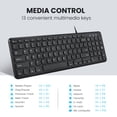 thumbnail image 2 of Perixx PERIBOARD-213C Wired Silent USB-C Scissor Keyboard - 14.45x4.76x0.71 Inches Compact Design with Number Pad - Black - US English, 2 of 7
