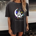thumbnail image 1 of ICHUANYI Clearance Women's Vintage Drop Sleeves Skull Sun Moon Print Short Sleeve Tops Blouse(Dark gray, L) Ichuanyi Ichuanyi, 1 of 9
