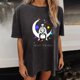 thumbnail image 1 of ICHUANYI Clearance Women's Vintage Drop Sleeves Skull Sun Moon Print Short Sleeve Tops Blouse(Dark gray, XXL) Ichuanyi Ichuanyi, 1 of 9