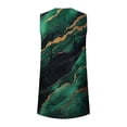 thumbnail image 5 of Womens Printed Tank Tops Pleated Round Neck Vest Sleeveless Summer Basic Tshirts Army Green S, 5 of 5