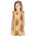 thumbnail image 1 of Fotbe German Shepherd Dog Vestido de Dormir para Niñas de 3 a 10 Años, Mangas Cortas, Estilo Princesa, Pijama Camisón con Mangas Voladas-Large, 1 of 6