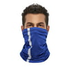 Muka Reflective Stripe Safety Neck Gaiter Face Mask Neckerchief Bandana Scarves for Outdoor Activity Working-Blue