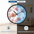 thumbnail image 5 of Voice Activated Clock with Glow Light 12 Inch Large Silent Wall Clock Battery Operated for Home Decor Watercolor Pink Maple Leaves, 5 of 8