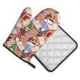 thumbnail image 2 of KLL Gnomes Books Tea Cups Pattern Oven Mitts and Pot Holders 2pcs Sets for Kitchen, Oven Mitt Heat Resistant 536°F, Oven Gloves for Kitchen,Cooking and Baking, 2 of 7