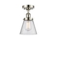 thumbnail image 1 of Innovations 916-1C-PN-G64-LED Small Cone 1 Light Semi-Flush Mount part of the Ballston Collection, Polished Nickel, 1 of 1