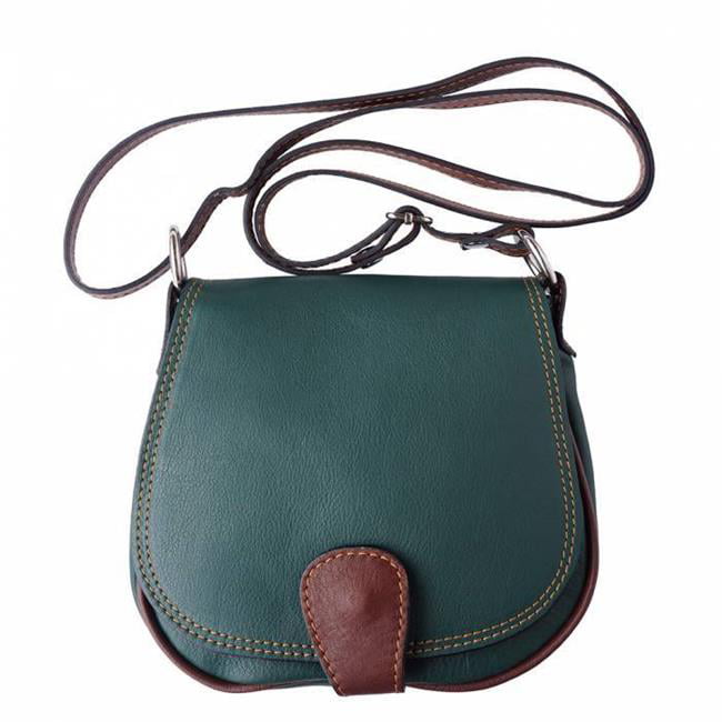 Handmade Green and Brown Calf Leather Bag
