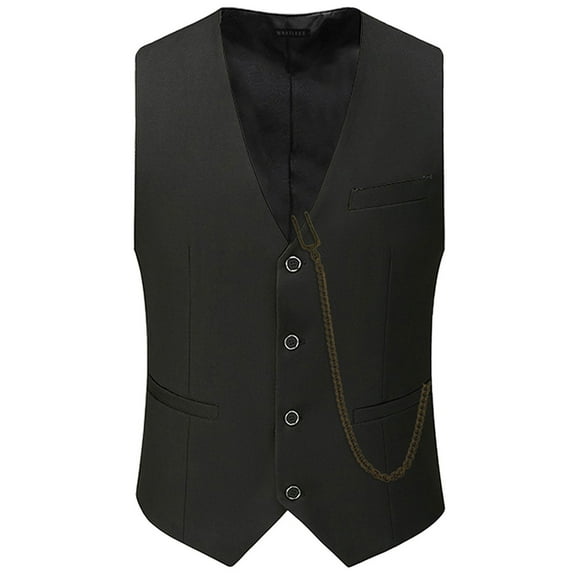 eileial Vest for Men Sleeveless Sweater Vest Solid Color Collar Casual Daily Fitted Outwear,Black XXL