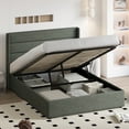 thumbnail image 5 of Einfach Queen Size Lift up Platform Storage Bed Frame with Fabric Upholstered Wingback Panel Headboard, Dark Gray, 5 of 12