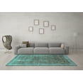 thumbnail image 3 of Ahgly Company Machine Washable Indoor Rectangle Persian Turquoise Blue Bohemian Area Rugs, 5' x 8', 3 of 4