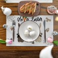 thumbnail image 4 of Black Grey White Rabbit Bunny Happy Easter Placemats Set of 4, 12x18 Inch Seasonal Spring Table Mats for Party Kitchen Dining Decoration, 4 of 11