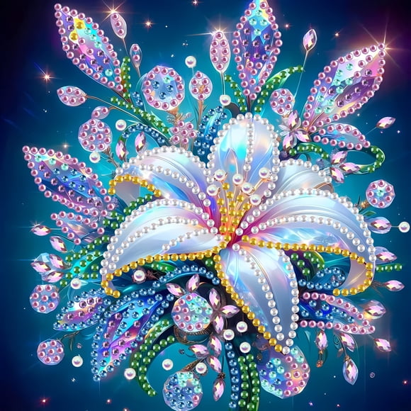 5D irregular diamond painting set, suitable for adults and beginners; Colorful blooming bouquet diamond painting set, suitable for home wall decoration, 8*8 inches, 20*20cm, frameless.