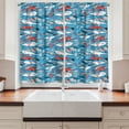 thumbnail image 2 of Ambesonne Narwhal Kitchen Curtains, Underwater Life Pattern, 55"x39", Multicolor, 2 of 3