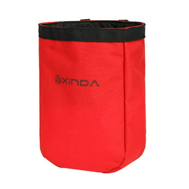 Yimiti Sac de Craie pour Escalade sur Roche, Ceinture de Taille Ajustable, Sac à Outils avec Ceinture à Clip Rapide, Rouge