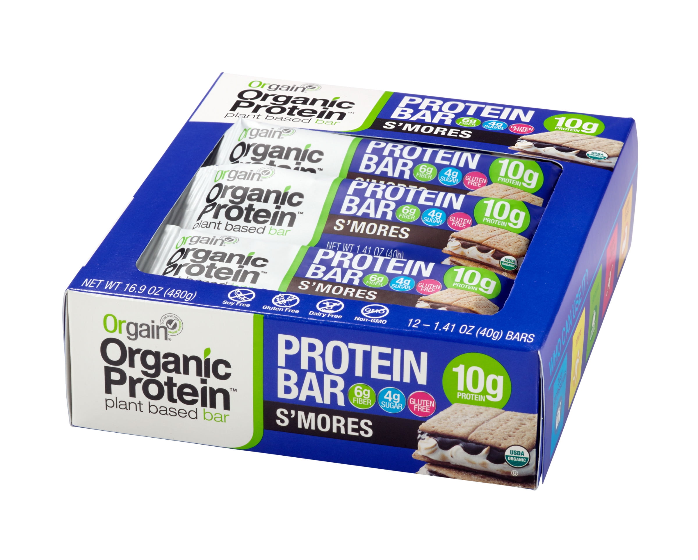 Photo 1 of 2 pack of Orgain Organic Vegan Protein Bar - S'mores - 12ct