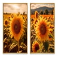 thumbnail image 2 of Designart "A Golden Sunflower Set Against the Sunset II" Floral Framed Wall Art Set Of 2 - Yellow Floral Framed Canvas Set For Living Room Decor, 2 of 7