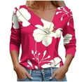 thumbnail image 2 of Sakmal Button Down Women Shirts Pink Trendy Shirts Long Sleeve Floral Collared Blouses for Women, 2 of 5