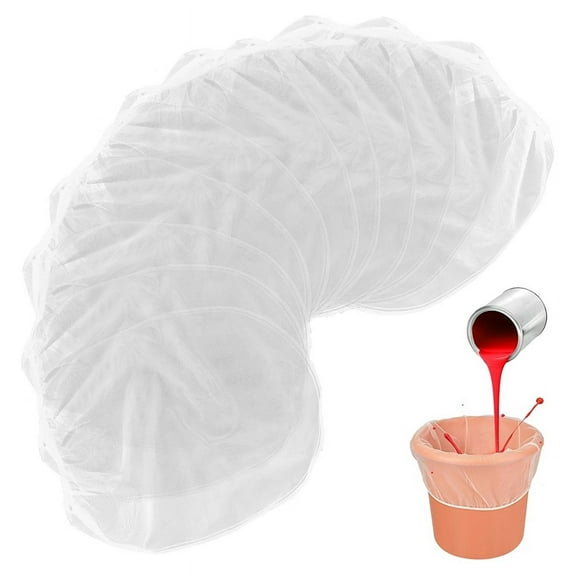 30pcs Paint Strainer Bags 1 Gallon White Fine Mesh Filter Bag with Elastic Drawstr G20699