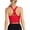 Red, variant on Women Strappy Crop Tank Top, Crisscross Back Medium Support Sports Bra Tank with Removable Padded Cups