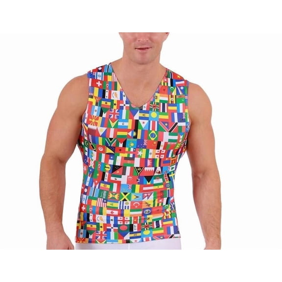 Insta Slim USA Flag Activewear Sleeveless V-Neck 5VAT0N1