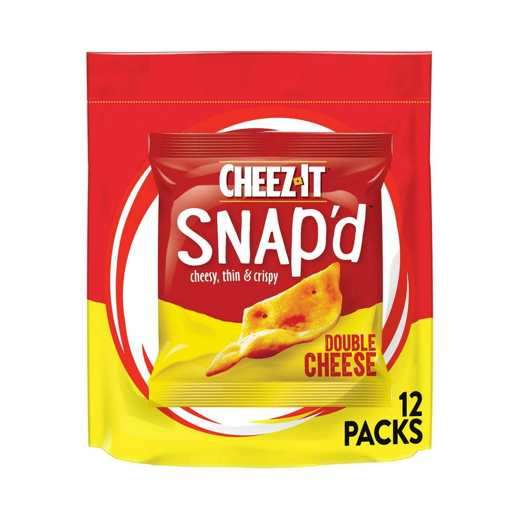 CheezIt Snap'd Cheese Crisps, Cheesy Baked Snacks, Lunch Snacks