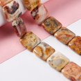 thumbnail image 2 of Natural Crazy Lace Agate Beads Strands Square 19.5~20x19.5~20x6.5~7mm Hole: 1.2mm 20pcs/strand 15.59''~15.91''(39.6~40.4cm), 2 of 4