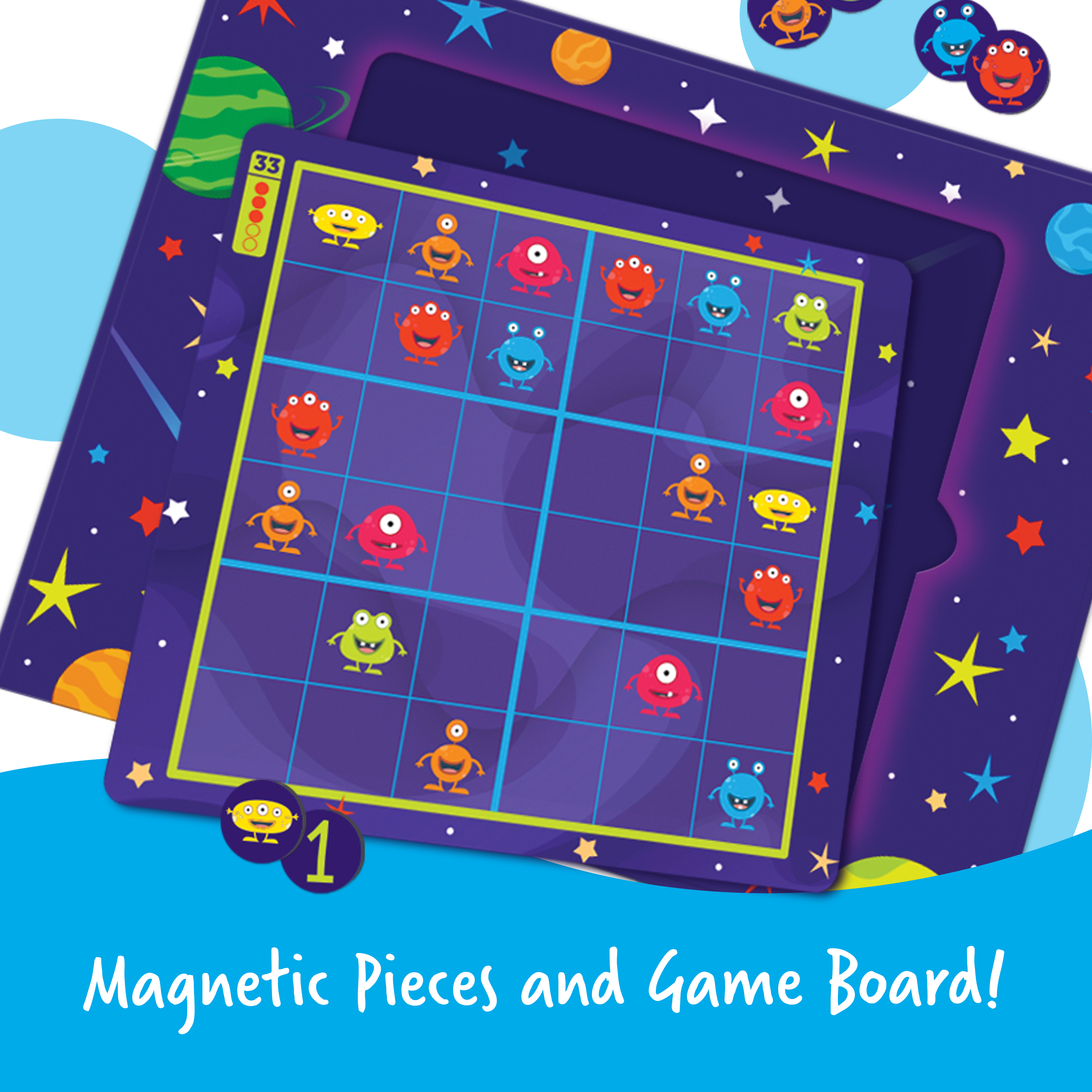 Learning Resources Magnetic Space Sudoku - 72 Pieces, Educational Games for Kids Ages 4+, Sudoku for Kids