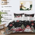thumbnail image 3 of Winter Christmas Comforter Set California King Size, Snowman Truck Christmas Ball Tree Black Soft Bedding Set for Man Woman, 4 Pieces Duvet Cover Set with Fitted Sheet, 2 Pillowcases, 3 of 9