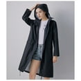 thumbnail image 2 of Baohd Femmes Homme Imperméable Long Imperméable Mince Imperméable Veste avec Capuche Vêtements Costume de Pluie Randonnée Randonnée à Vélo Noir XL, 2 of 6