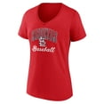 thumbnail image 2 of Women's Red St. Louis Cardinals Victory Script V-Neck T-Shirt, 2 of 3