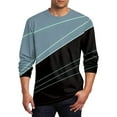 thumbnail image 1 of Blusas y camisas de manga larga y cuello redondo para hombre, estilo casual, estampado, cuello redondo, manga corta, poliéster, 1 of 4