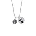 thumbnail image 2 of Delight Jewelry Silvertone Faith in Circle Silvertone Script Initial Disc - Y - Charm Necklace, 20"+3", 2 of 4