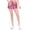 Tie Dye Pink Purple, variant on Women's Comfy Cuffed Elastic Waist Drawstring Pocketed Lightweight Short