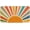 Multi Color, variant on Retro Abstract Boho Sun MidCentury 70s Hippie Sunshine Wooden Board Door Mat Unique Entryway Decor for Sun and Boho Lovers Indoor/Outdoor Use 30 x 17 Inches