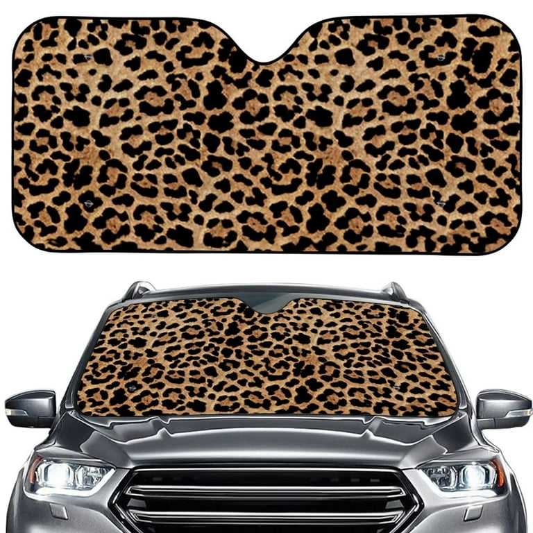 NETILGEN Sexy Gold Leopard Print Outdoor Sun Shade Durable Front Window Sun Blocker Sun Visor for Women Ultraviolet Proof Automotive Windshield Sunshades Walmart
