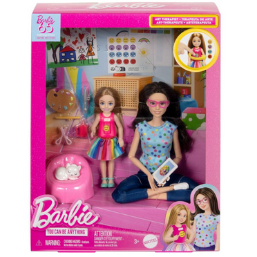 Barbie Art Therapy Playset with 2 Dolls, Pet & Accessories, Box, 3 Years & Up