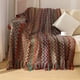 thumbnail image 1 of Manta para Sofá ,Cobija Punto con Borlas 172X127CM,Throw Blanket cálida,Que no Hace Bolitas,para Cobija Decoración Pie de Cama y sofás y campamentos al Aire Libre,picnics. (Rojo), 1 of 6