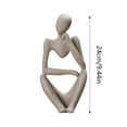 thumbnail image 2 of Abstract Thinker Sculpture - Gold & Sandstone Resin Art Statue for Living Room, Office Shelf, or Desk Decor, Collectible Figurine & Unique Gift, 2 of 5