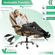 thumbnail image 3 of VBELL Silla Ergonómica Oficina Caqui Cuero Sintético Masaje USB Reposapiés Reclinable, 3 of 6