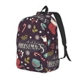 thumbnail image 1 of Vsdgher Merry Christmas Print Canvas Backpack Travel Rucksack Unisex Knapsack 15.7/17.7Inch Laptop Backpack for Work,College-Medium, 1 of 5