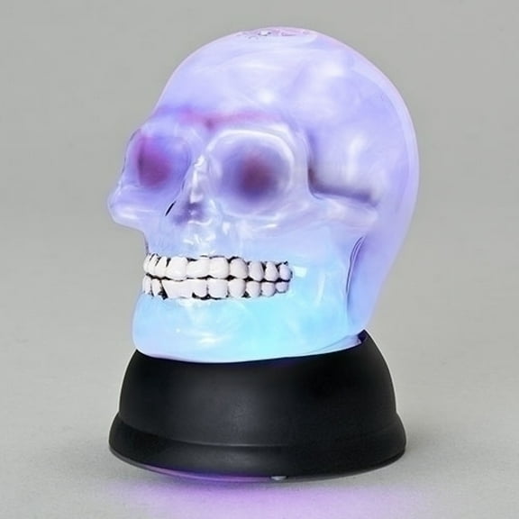 6" LED Pearl Swirl Skull Battery Operated Halloween Figurine