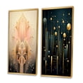 thumbnail image 3 of Designart "Gold and Pink Art Nouveau Geometry I" Modern Geometric Framed Wall Art Set Of 2 - Modern Pink Gallery Wall Frame Set For Home Decor, 3 of 6