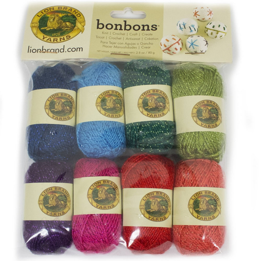 Lion Brand Yarn Bon Bons Celebrate Mini Yarn Variety Pack Fine Acrylic