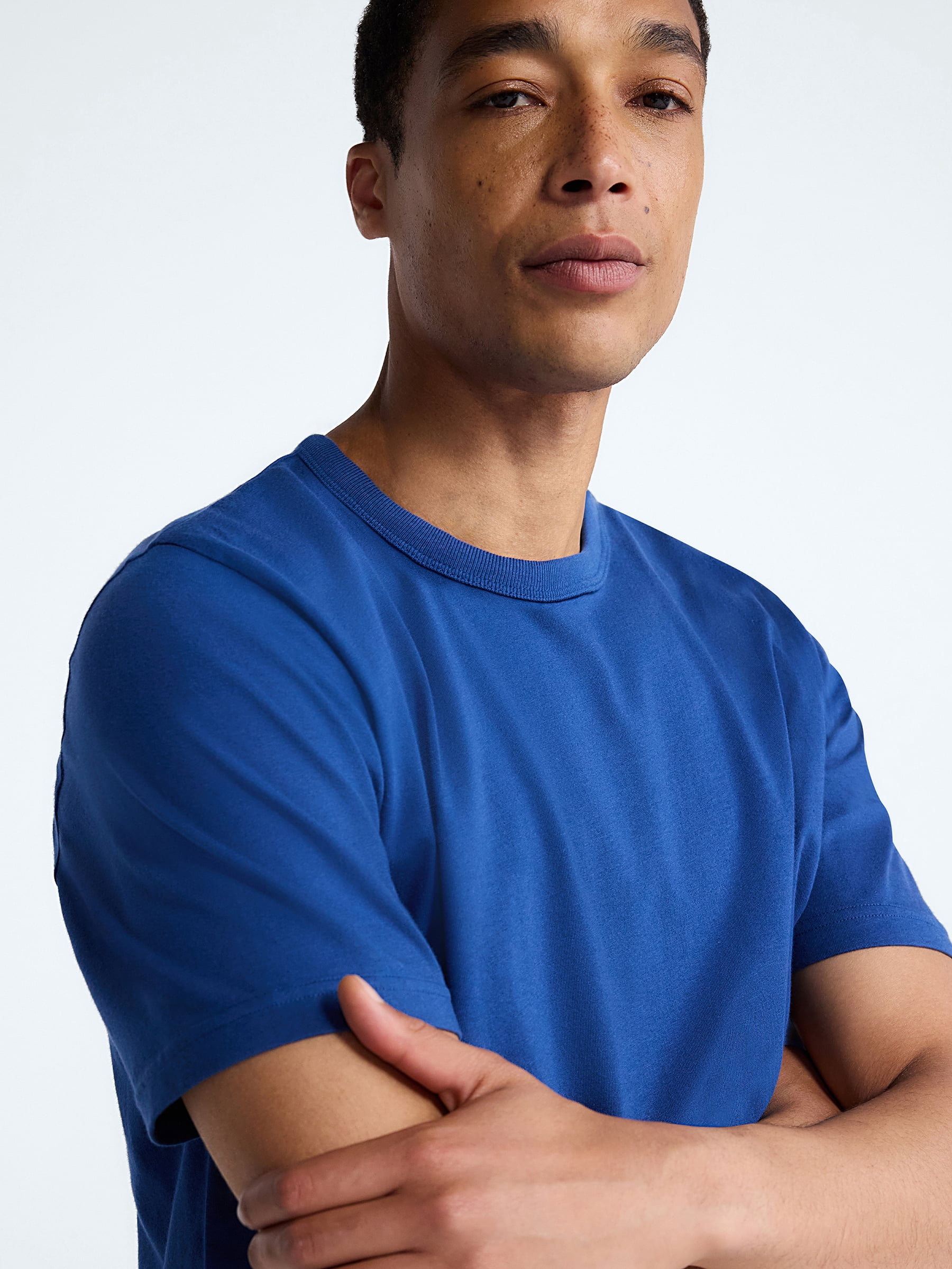 Free Assembly Men's and Big Men's Everyday Cotton Tee with Short Sleeves, Sizes S-XXXL