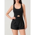 thumbnail image 3 of Women Solid Color Cami Playsuits Sleeveless Sports Short Jumpsuits, 3 of 7