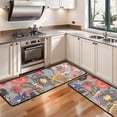 thumbnail image 3 of Kitchen Rugs Sets Of 2,Pioneer Flower Floral Print Pattern Anti Fatigue Kitchen Mat Rugs Non Slip Washable,Decorative Kitchen Floor Mats for Kitchen,Sink,Laundry,17"x47"+17"x47", 3 of 5