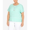 thumbnail image 6 of Alfred Dunner Womens Plus-Size Stripe Texture Knit Top With Necklace, 6 of 6