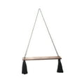 thumbnail image 2 of Estante flotante de madera para decoración de pared, cuerda tejida, decoración Bohemia para dormitorio, baño, pared interior, un solo nivel, versátil, perfecl Estante para colgar en la pared, 2 of 8