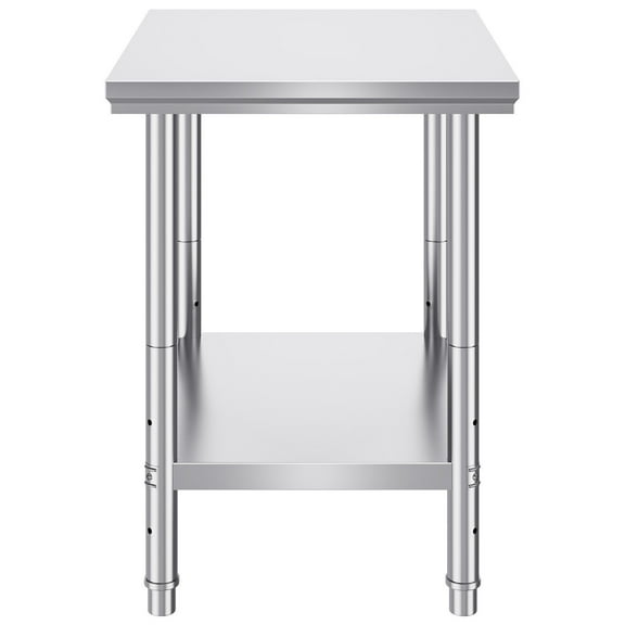 Stainless Steel Commercial Work Table 24x30 Inches with Adjustable Feet, Heavy Duty Metal Food Prep Table for Restaurant Kitchen, Butcher Block, Home Use (32 Inch Height)