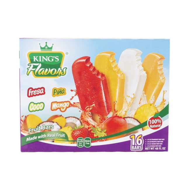 King's Flavor Fruit Bars Variety Pack, Frozen 16 ct.